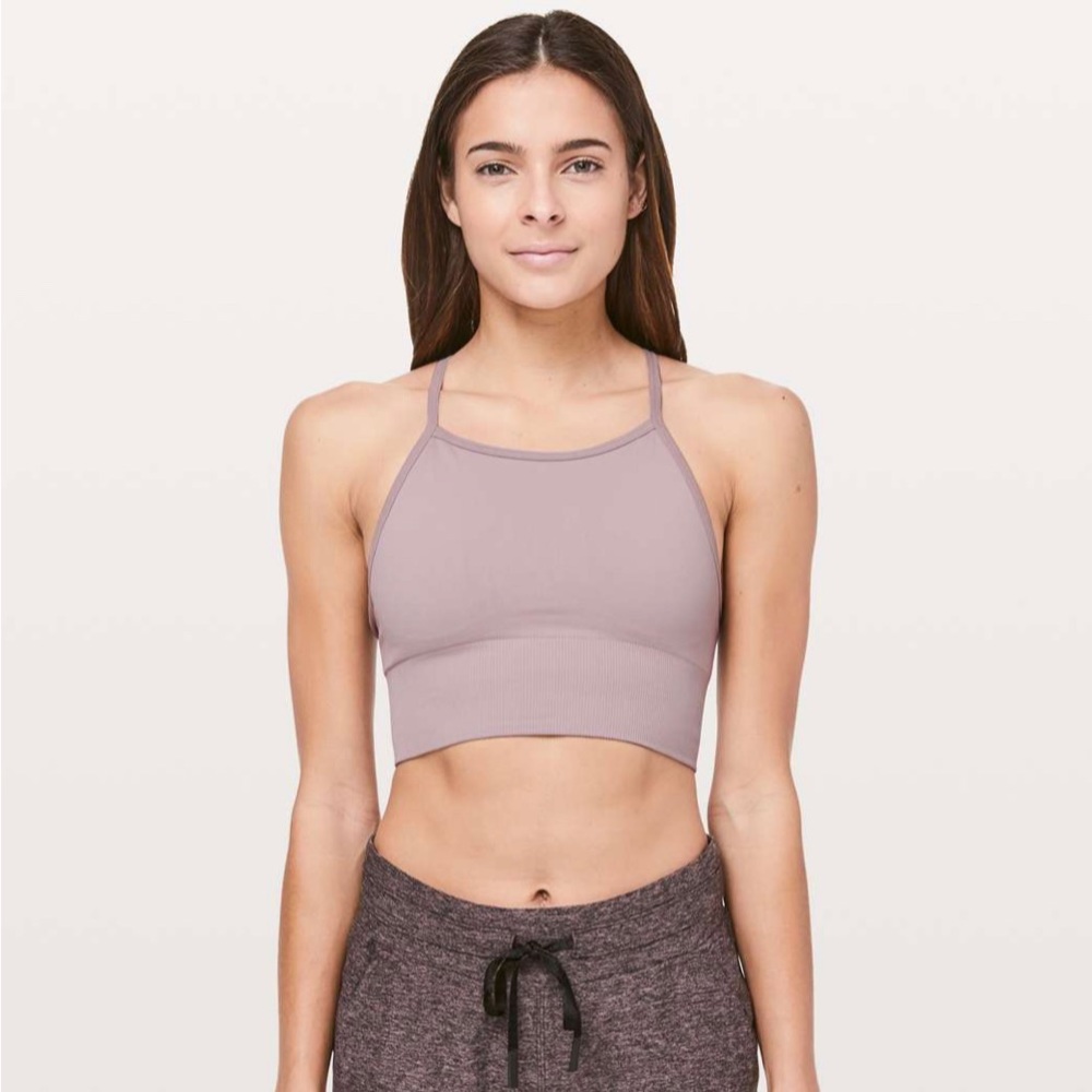 Ebb to the street long line bra in smokey blush
